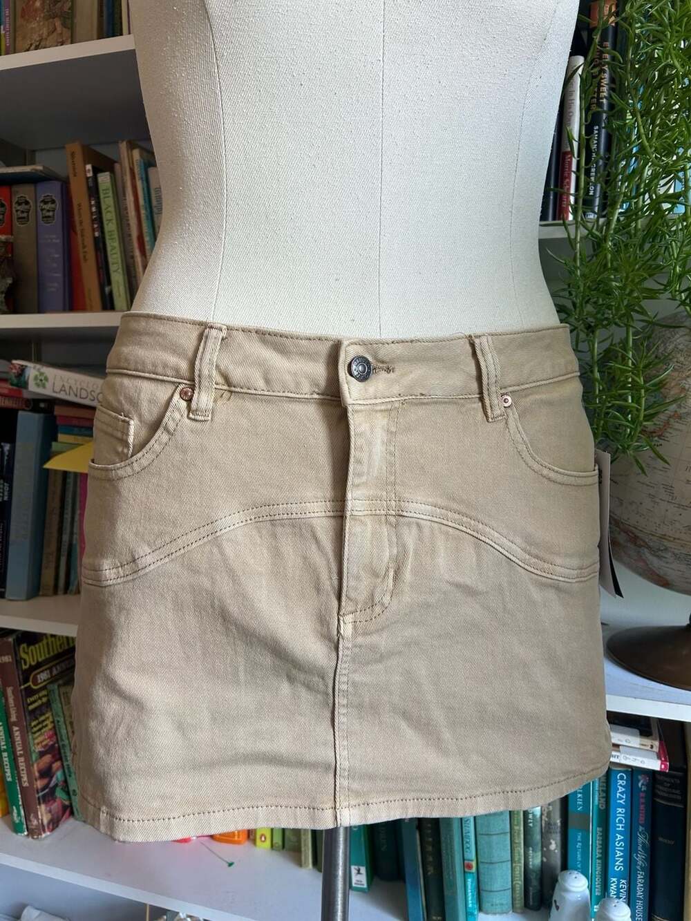 Madden NYC Western Skirt Size L Khaki Denim Mini